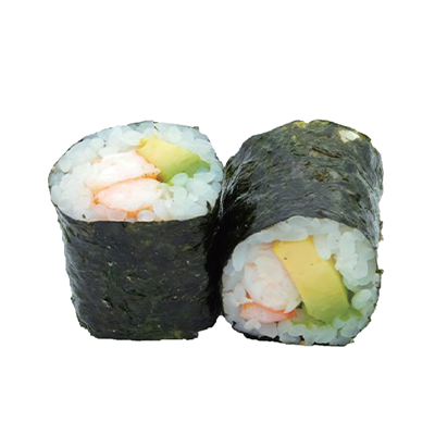 Maki gambas y aguacate